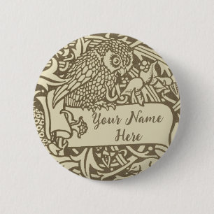 Vintage Owl Bookplate Arts and Crafts Walter Crane 6 Cm Round Badge
