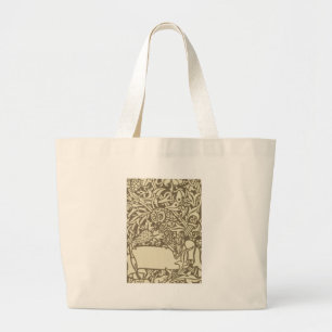 Vintage Owl Bookplate Arts and Crafts Walter Crane Large Tote Bag