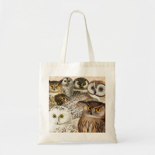 Vintage Owl Collage Tote Bag