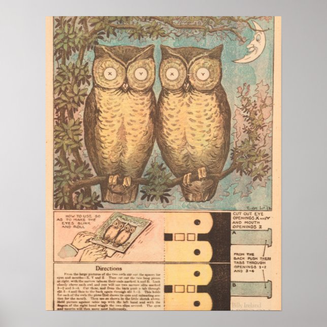 Vintage owl cute fall craft  poster (Front)