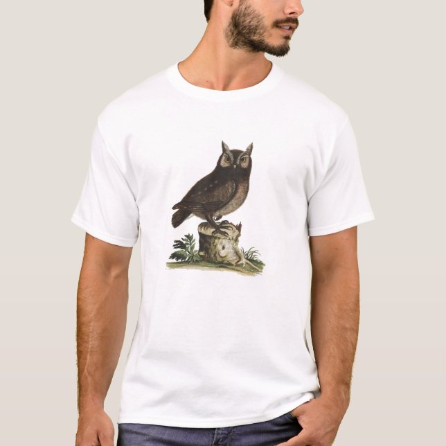 Vintage Owl Drawing T-Shirt (Front)
