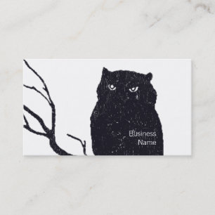 Vintage Owl Engraving Illustration Business Card