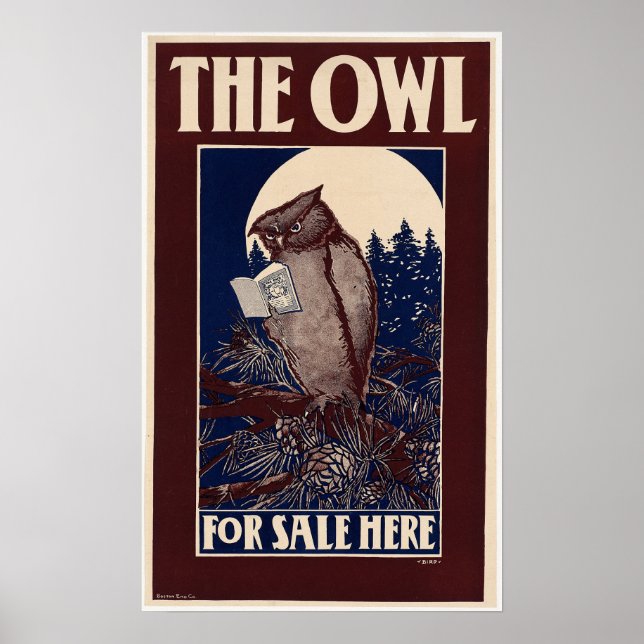Vintage Owl Magazine Cover Poster (Front)