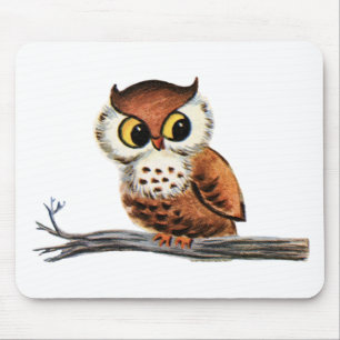 Vintage Owl Mouse Pad