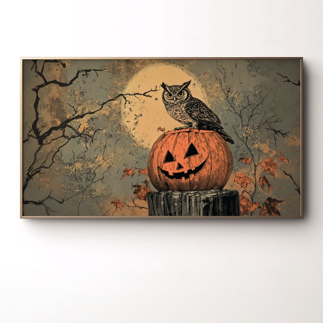 Vintage Owl on Jack-o'-Lantern Poster (Creator Uploaded)