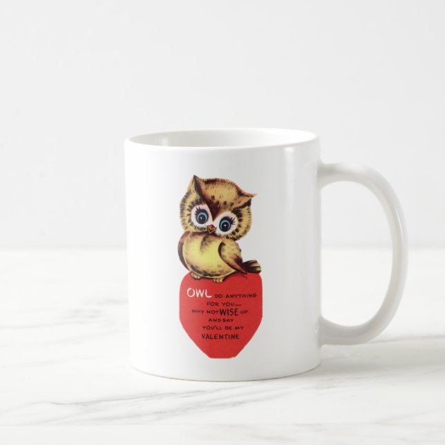 Vintage Owl Valentine Coffee Mug (Right)