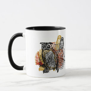 Vintage Owls Two-Tone Coffee Mug