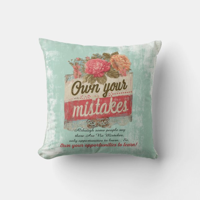 Vintage Own Your Mistakes Cushion (Front)