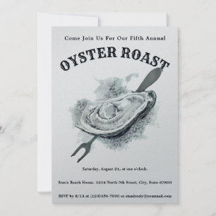 Vintage Oyster Roast Invitation Template