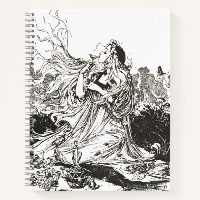 Vintage Oz Art Nouveau Goddess "Polychrome" Notebook (Front)