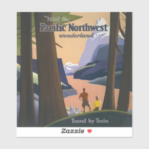Vintage Pacific Northwest Travel Poster 1925 Train