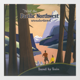 Vintage Pacific Northwest Travel Poster 1925 Train