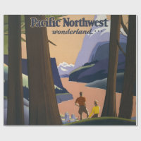 Vintage Pacific Northwest Travel Poster 1925 Train