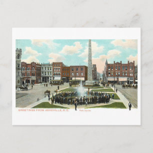 Vintage Pack Square, Asheville, North Carolina Postcard