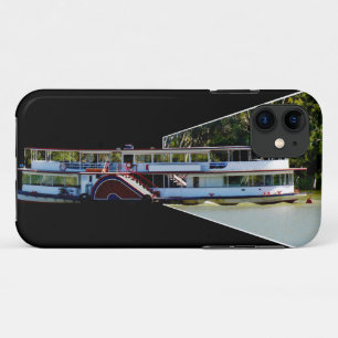 Vintage Paddle Steamer On The River, iPhone 11 Case