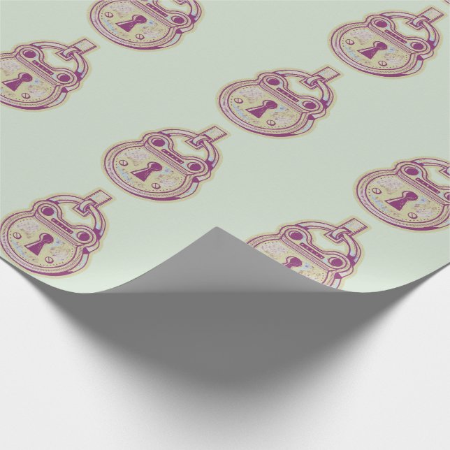 Vintage padlock wrapping paper (Corner)