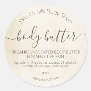Vintage Paint Handmade Body Scrub Butter Lotion Classic Round Sticker