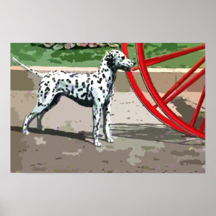Vintage Painted Dalmatian Canvas Print