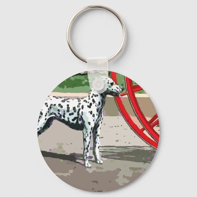 vintage painted dalmatian key chain (Front)