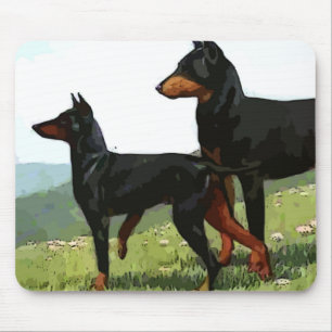vintage painted doberman pinchers mouse pad
