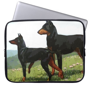 Vintage Painted Dobermans Laptop Computer Sleeve