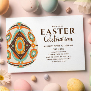 Vintage Painted Easter Egg Invitation