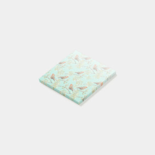 Vintage Painted European Robin Bird Pattern Post-it Notes