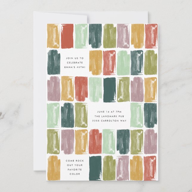 Vintage Painted Jewels Birthday Party Invitation (Front)