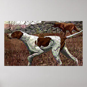 Vintage Painted Pointer Poster