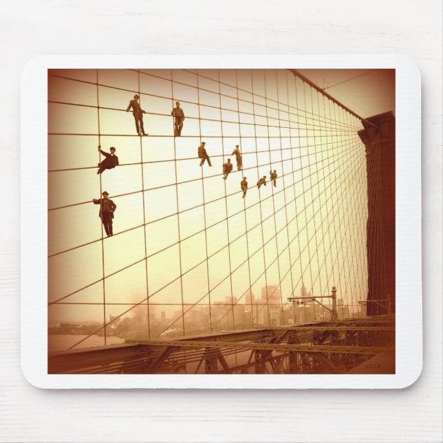Vintage Painters Brooklyn Bridge Mouse Pad (Front)