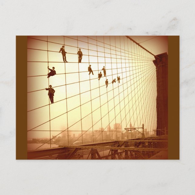 Vintage Painters Brooklyn Bridge Postcard (Front)