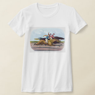 Vintage Painting Of A Horse Race Scene, Horses T-Shirt