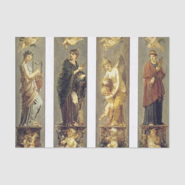 Vintage Painting of Angels Tissue Paper (Front)