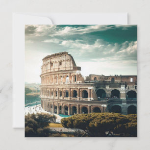 Vintage Painting of Colosseum In Rome, Italy Holiday Card