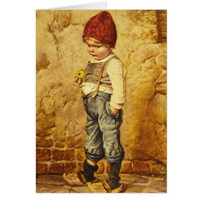 Vintage Painting of Hansel Holding an Apple (Front)