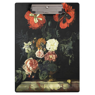 Vintage painting Still Life with Flowers Clipboard