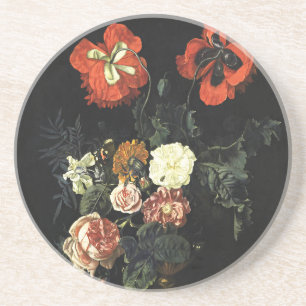 Vintage painting Still Life with Flowers Coaster