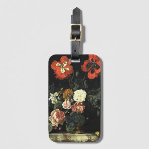 Vintage painting Still Life with Flowers Luggage Tag