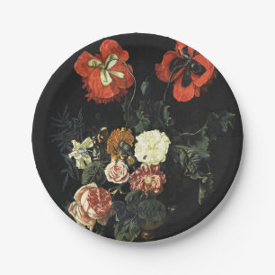 Vintage painting Still Life with Flowers Paper Plate