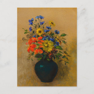 Vintage painting Wildflowers Postcard