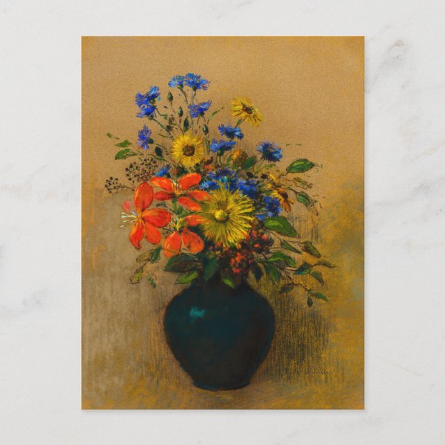 Vintage painting Wildflowers Postcard (Front)