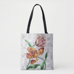 Vintage Pair of Tulip Flowers Pretty Tote Bag