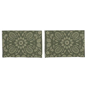 Vintage Paisley Bandanna Pillow Cover Cream & Wash