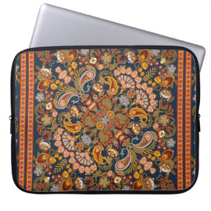 Vintage paisley bandanna print,silk neck scarf or laptop sleeve