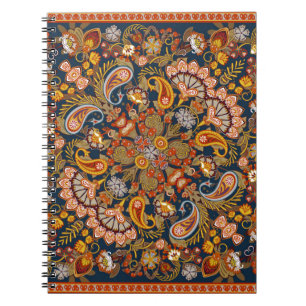 Vintage paisley bandanna print,silk neck scarf or notebook