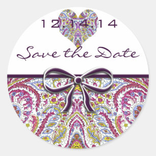 Vintage Paisley Classic Round Sticker