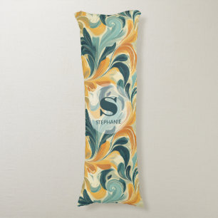 Vintage Paisley-Inspired Leaf Pattern (1) Body Cushion