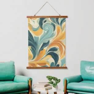 Vintage Paisley-Inspired Leaf Pattern (1) Hanging Tapestry