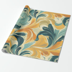Vintage Paisley-Inspired Leaf Pattern (1) Wrapping Paper