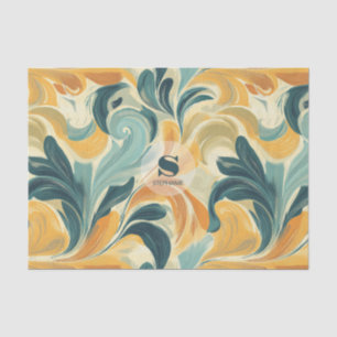 Vintage Paisley-Inspired Leaf Pattern Tissue Paper
